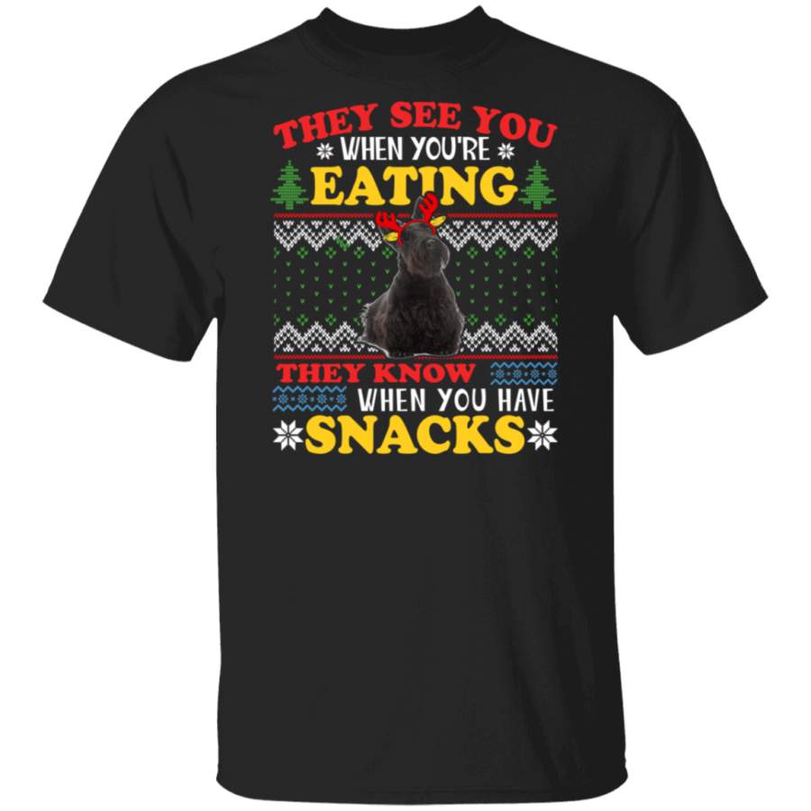 Scottish Terrier Ugly Christmas They See You’re Eating Xmas Sweatshirt