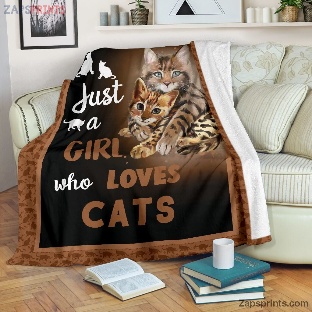 Just A Girl Who Loves Cats Blanket – Cool Gift Ideas