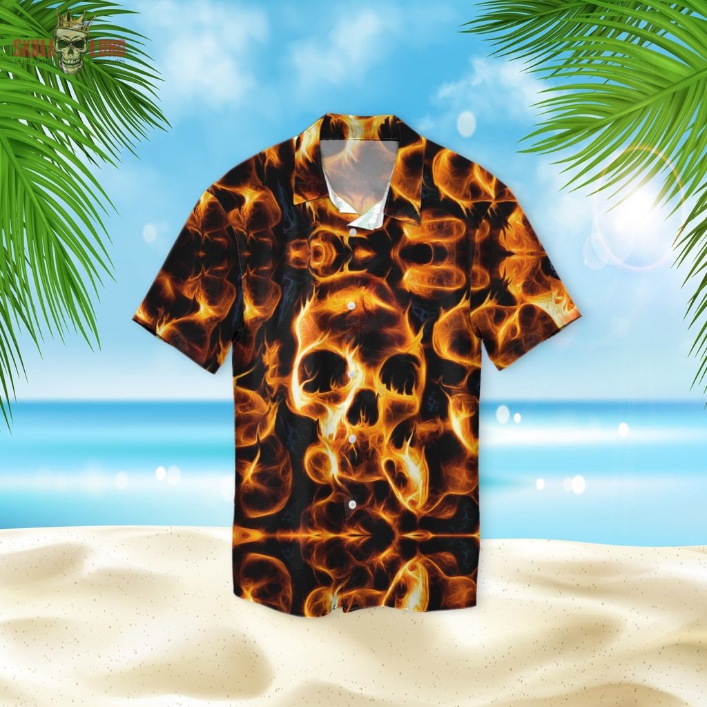 Skull Fire Hawaii Shirt Ha30431