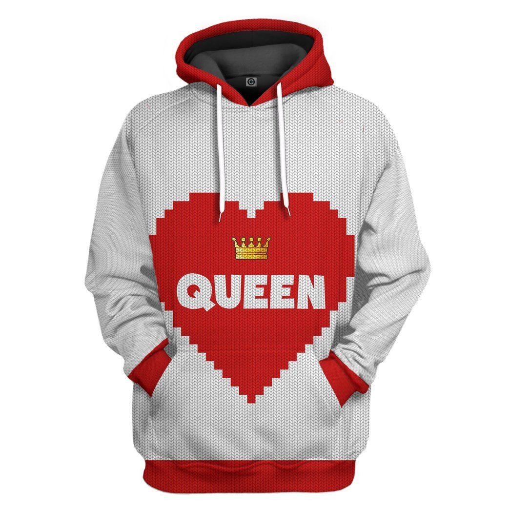 3D Love Queen Tshirt Hoodie Apparel