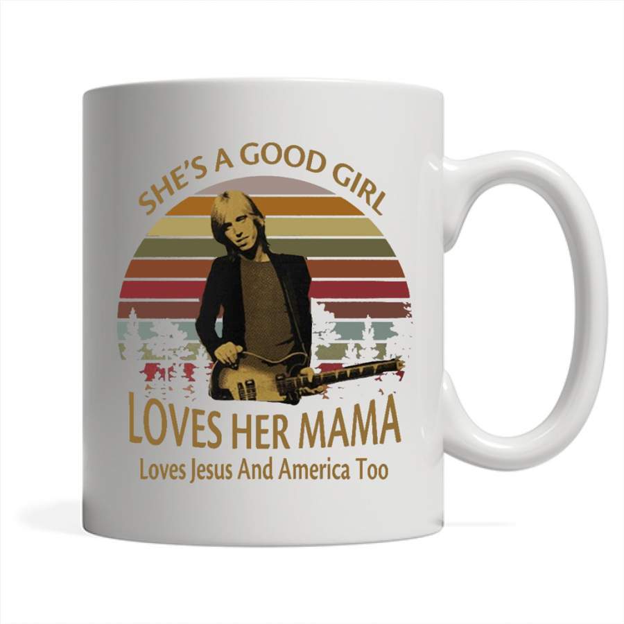 She’s A Good Girl Loves Her Mama Loves Jesus And America Too Classic Vintage Retro Design – Full-Wrap Coffee White Mug