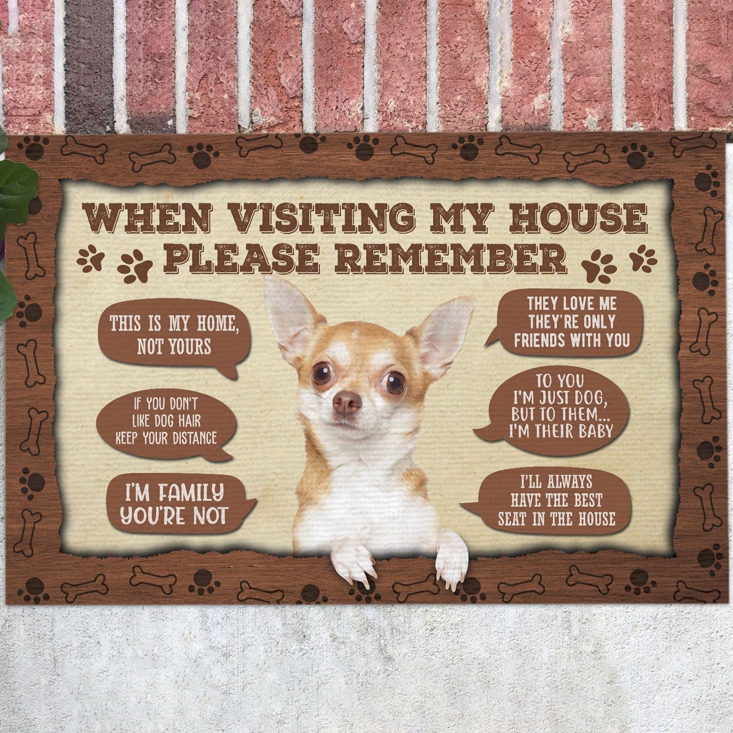 Chihuahua When Visiting This House Please Remember Outdoor Indoor Doormat – Funny Welcome Door Mat Entry Rug Evg43575