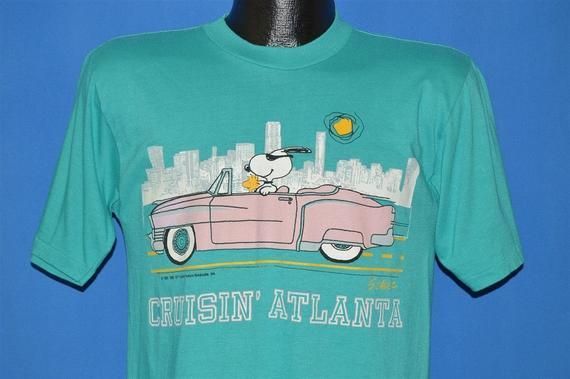 80S Snoopy Woodstock Cruisin Atlanta Shirt