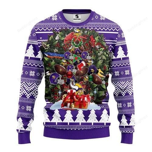 Minnesota Vikings Tree Christmas For Fans Ugly Christmas Sweater, All Over Print Sweatshirt