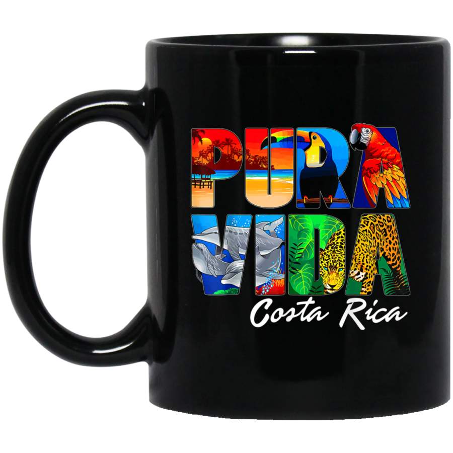 Pura Vida Costa Rica Black Mug
