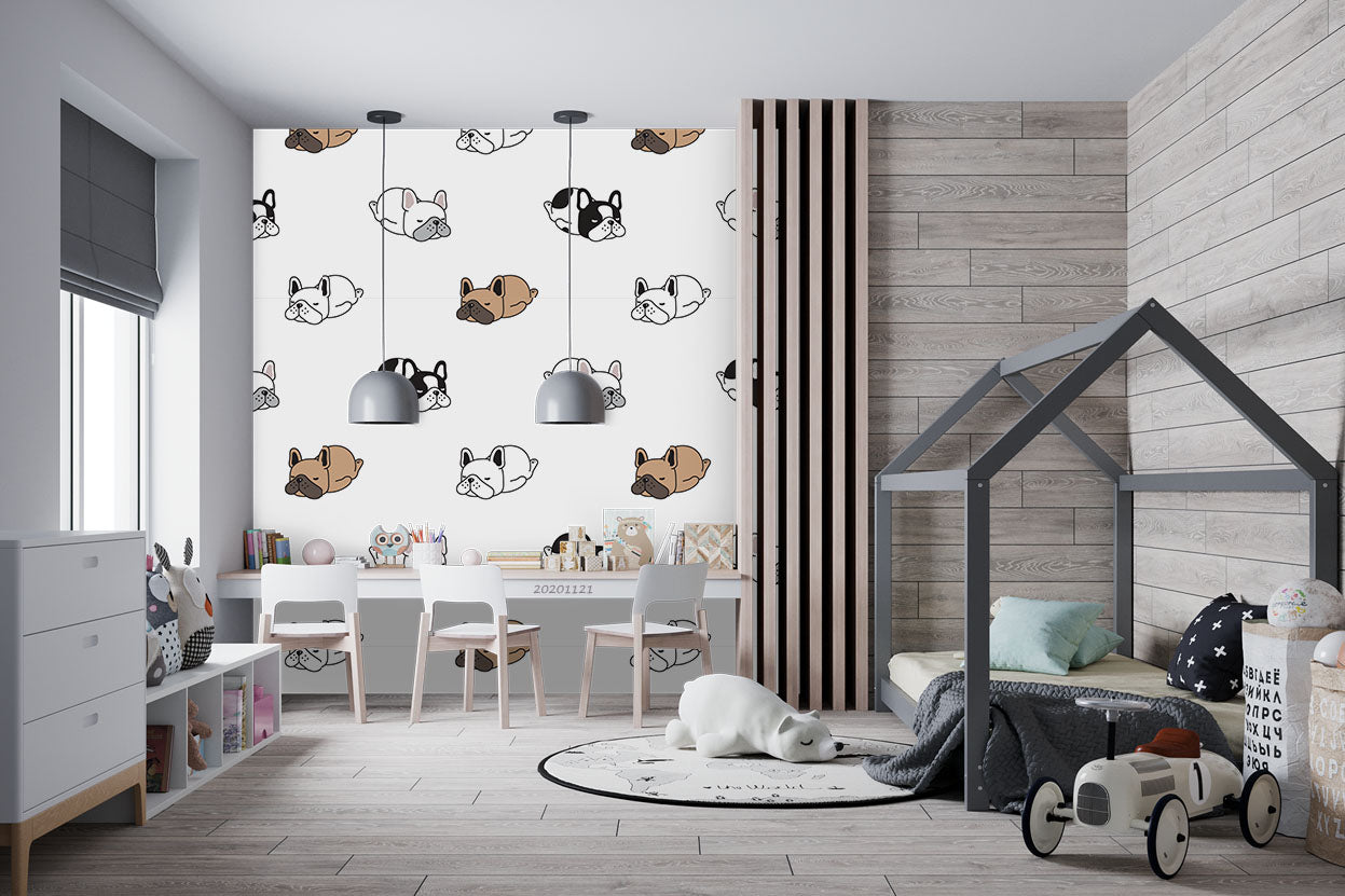 3D Cartoon Animals Dog Wall Mural Wallpaper Lqh 52