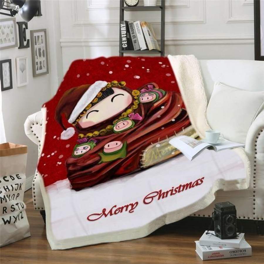 X-Mas Cute Girl Blanket Christmas Decoration Ideas Christmas Gift Ideas