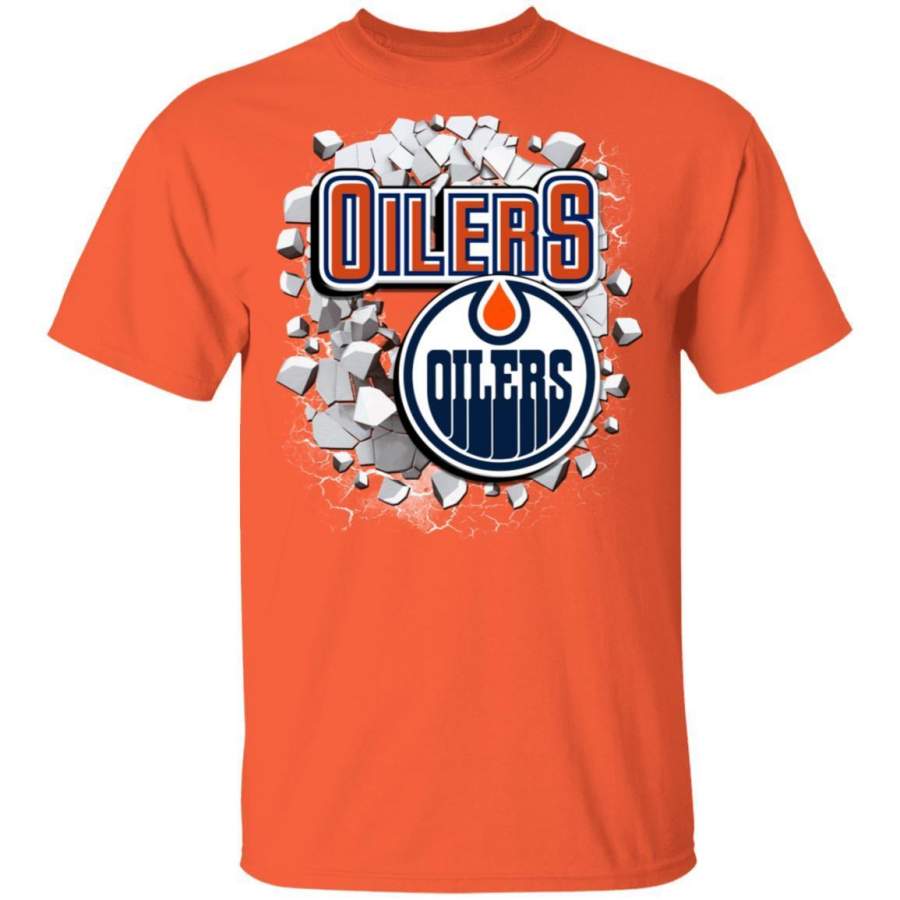 Colorful Earthquake Art Edmonton Oilers T Shirt