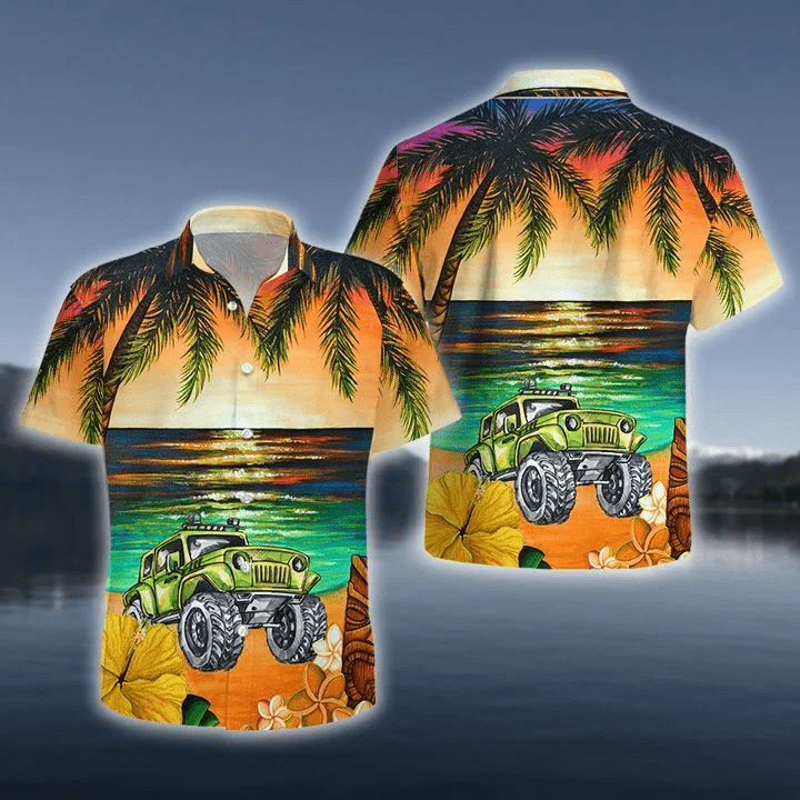 Amazing Jeep On Beach Summer Vacation Unisex Hawaiian Shirts