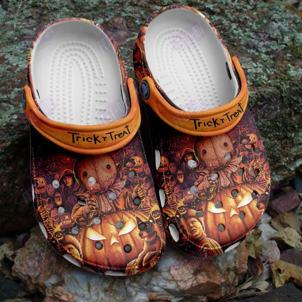 Pumpkin Trick R Treat Sam Horror Movies Halloween Crocs Classic Clogs Shoes