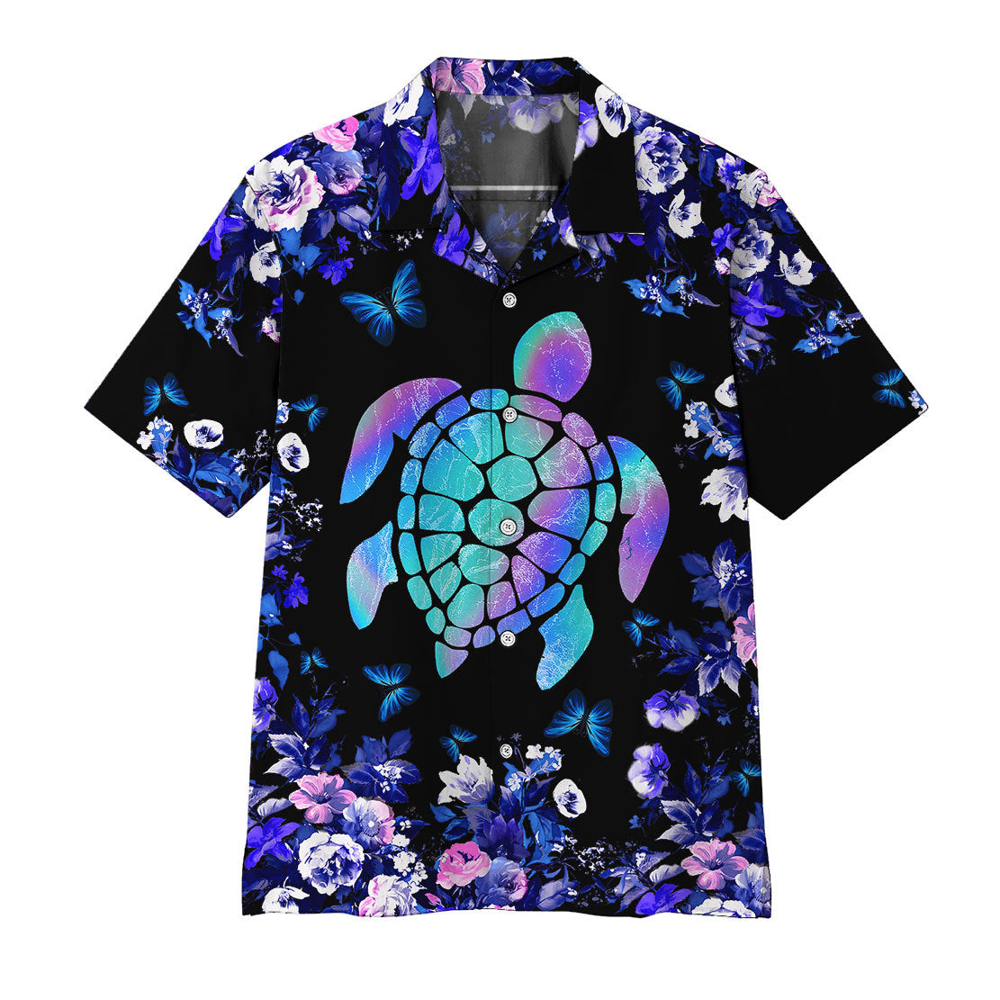 Gearhumans Holographic Turtle Hawaiian Shirt Ha4000