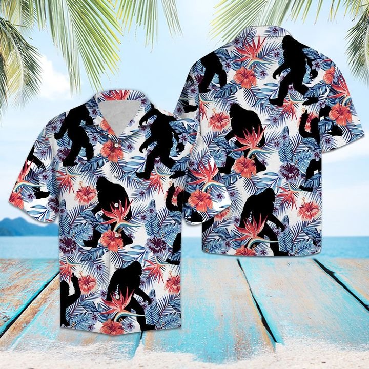 Bigfoot Hawaii Shirt Summer Button Up For Couple Ha16219