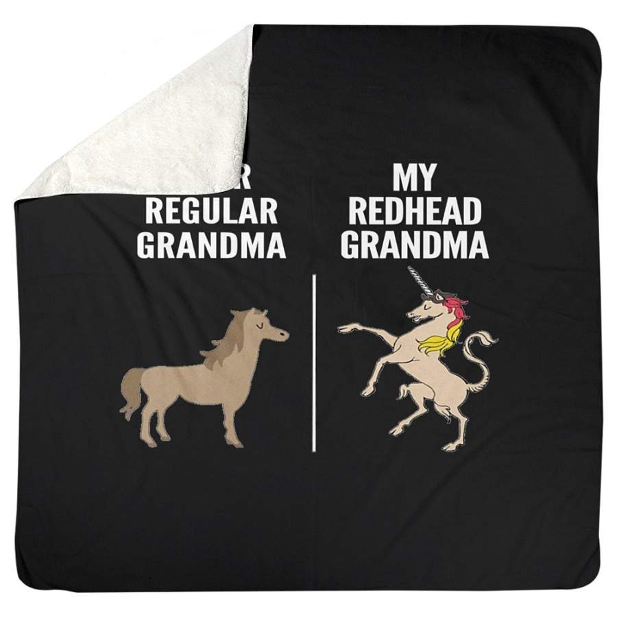 Vintage Funny Your Regular Grandma My Redhead Grandma Gift For Family Sherpa Blanket