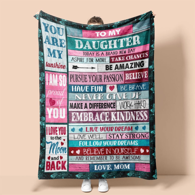 To My Daughter Fleece Blanket, Aspire For More Take Chances Gift For Daughter From Mom Birthday Gift Home Decor Bedding Couch Sofa Soft