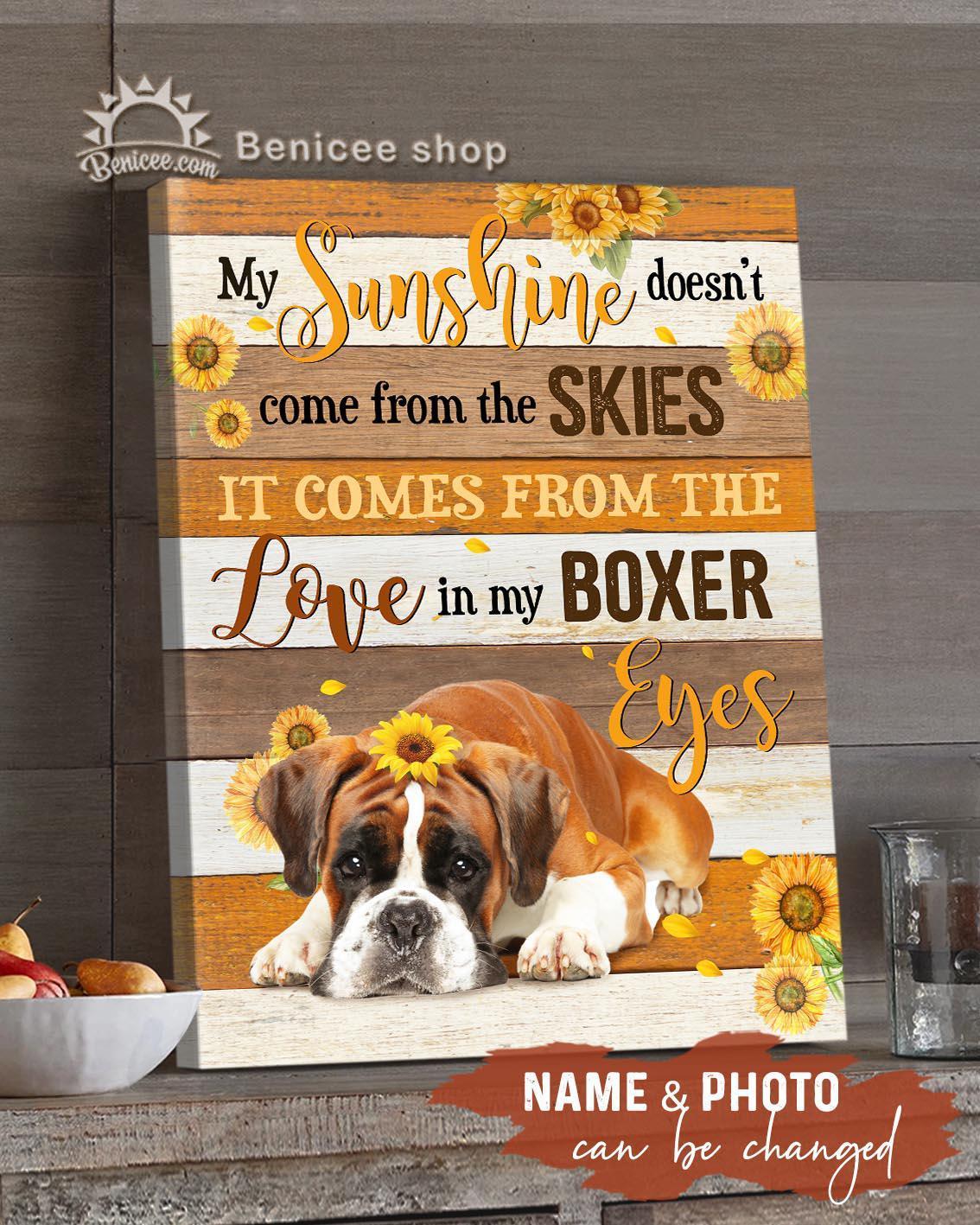 Benicee Personalized Pet Gift Wall Art Canvas My Dog My Sunshine Top 3 Home Decor