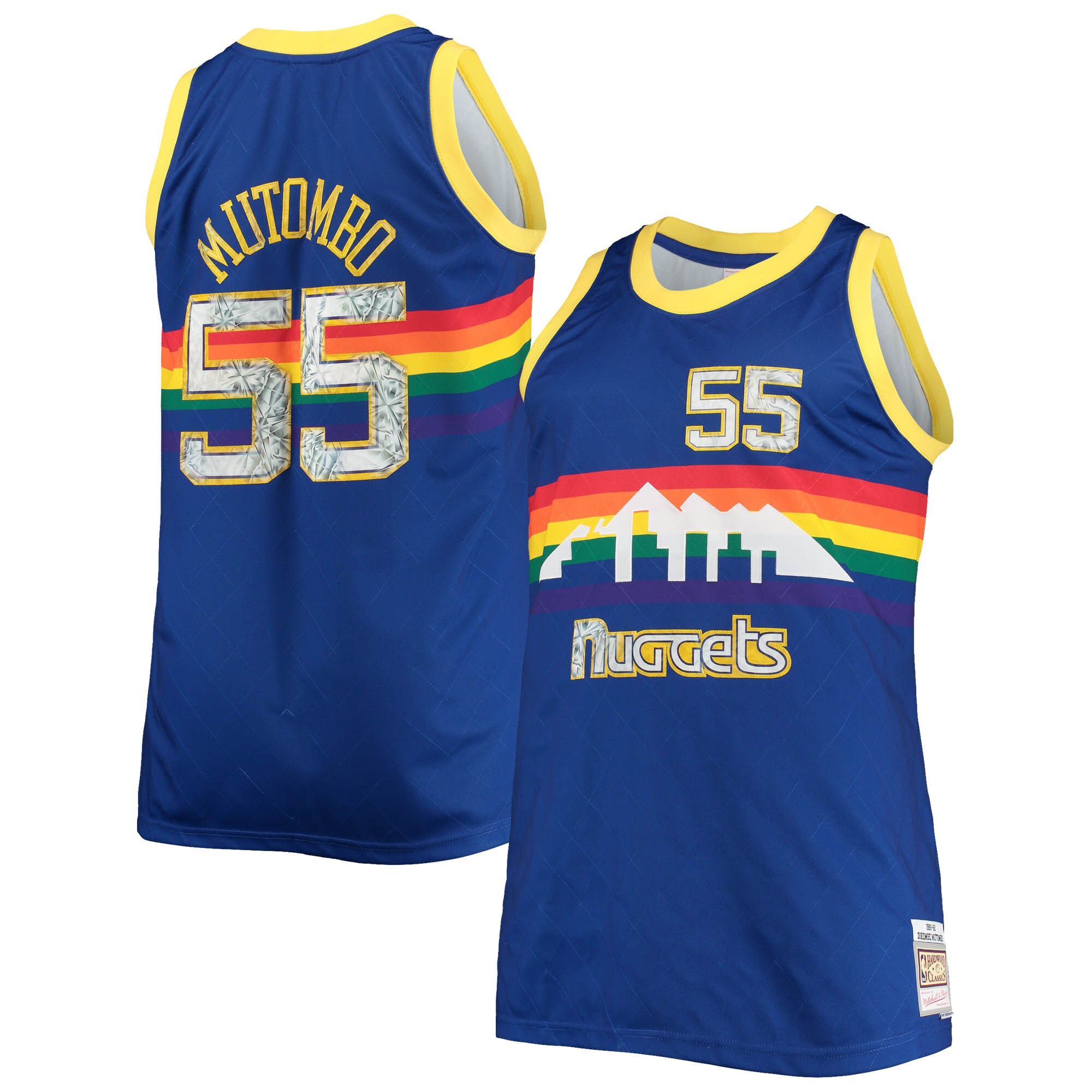 Dikembe Mutombo Denver Nuggets Mitchell & Ness Big & Tall 1991-92 NBA 75th Anniversary Diamond Swingman Jersey – Blue