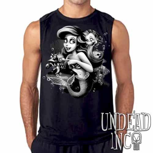 Ariel Sebastian Dinglehopper Brushing Black & Grey Mens Sleeveless Shirt