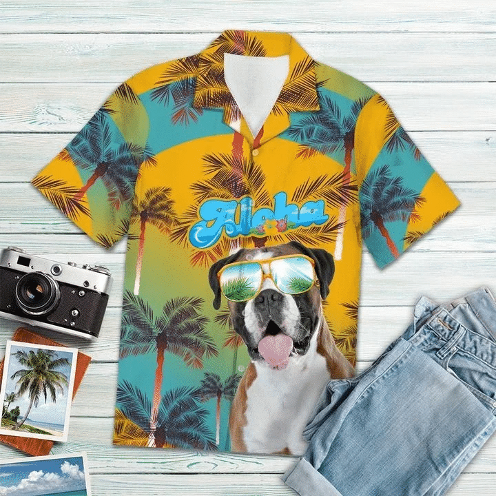 Boxer Dog Hawaii Shirt Unisex Adult Ha73202