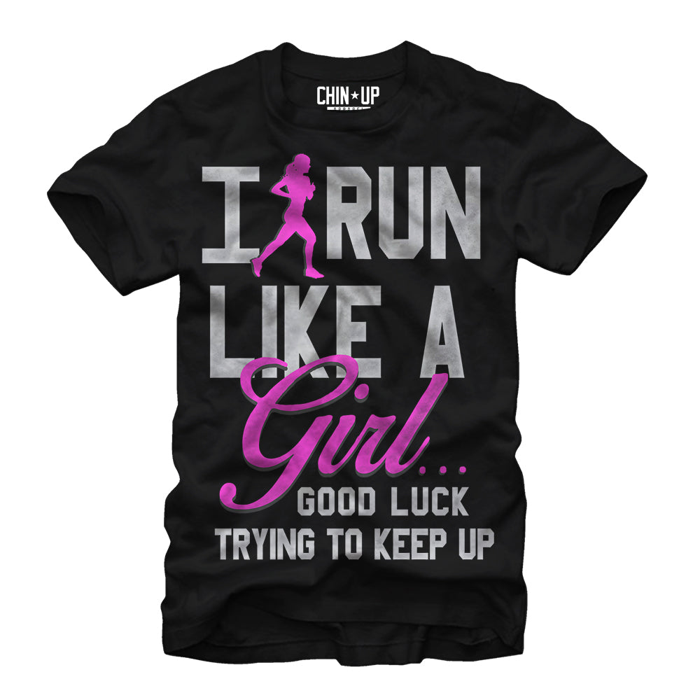 Chin Up Women’S Run Like A Girl  Boyfriend Tee