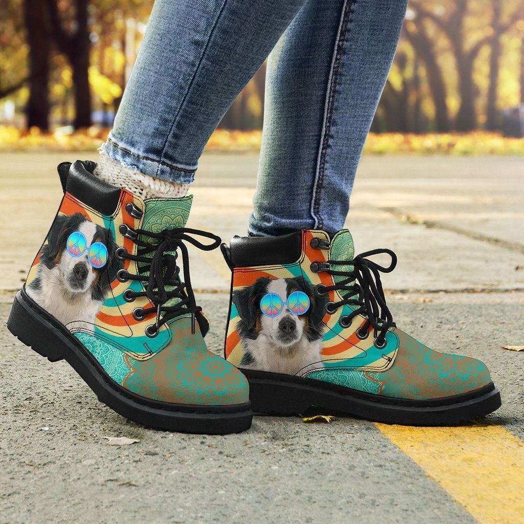 American Shepherd Dog Boots Shoes Funny Hippie Style