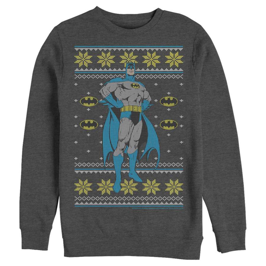 Batman Men’s Ugly Christmas Dark Knight Pose  Sweatshirt