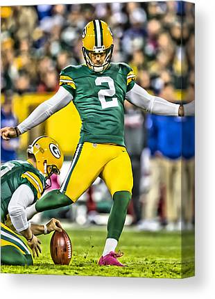 Mason Crosby Green Bay Packers 1 Joe Hamilton Canvas Print