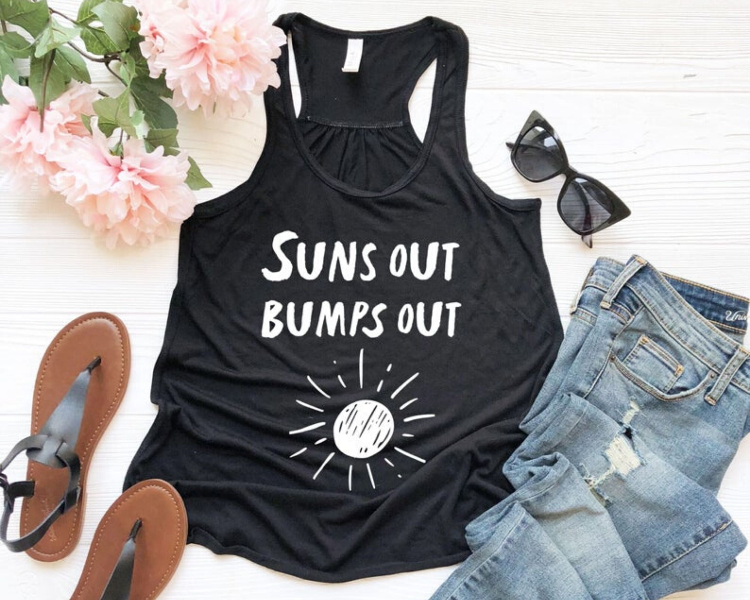 Suns Out Bumps Out Pregnant Tank Top Maternity Clothes