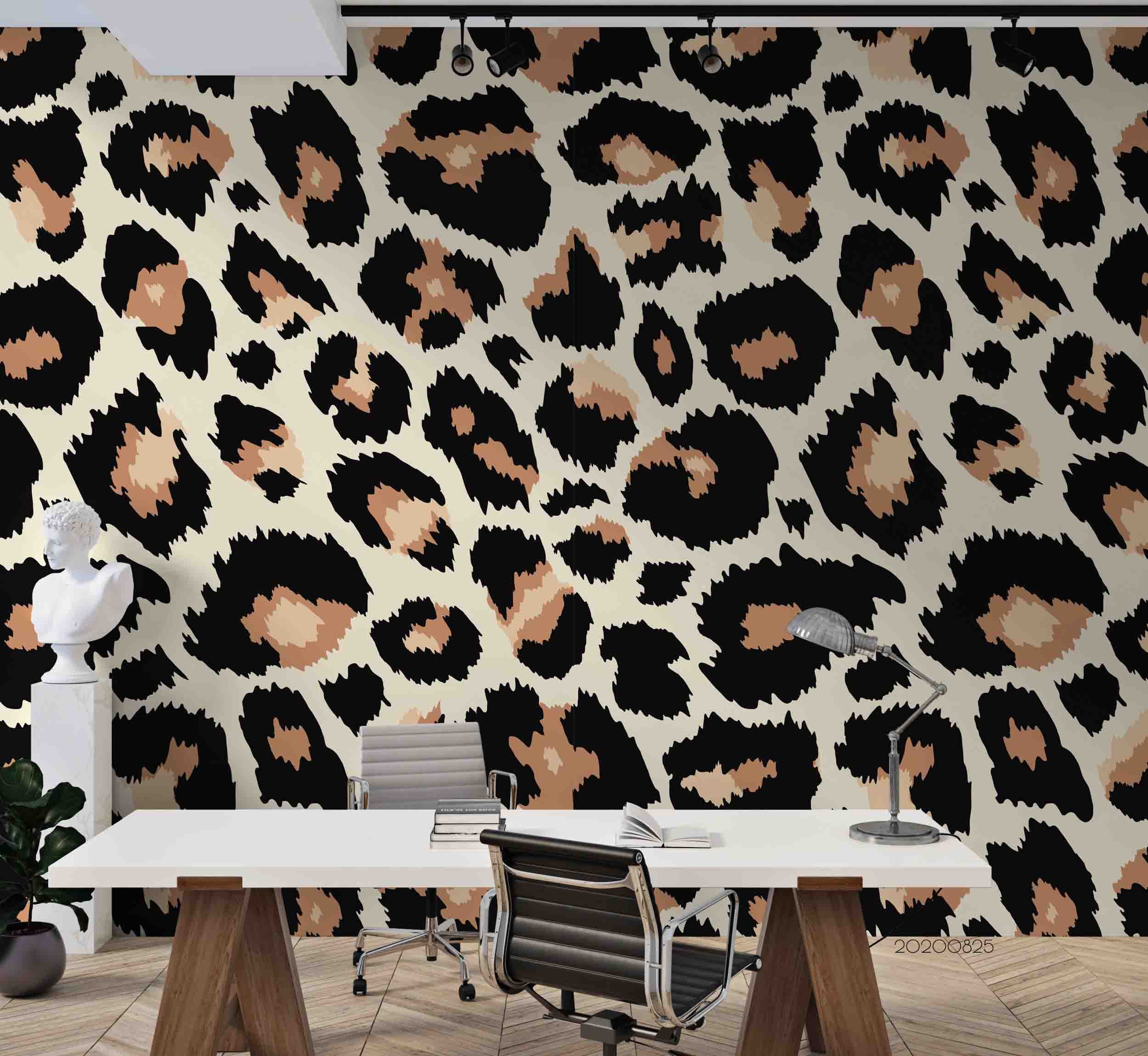 3D Leopard Pattern Wall Mural Wallpaper Lqh 15