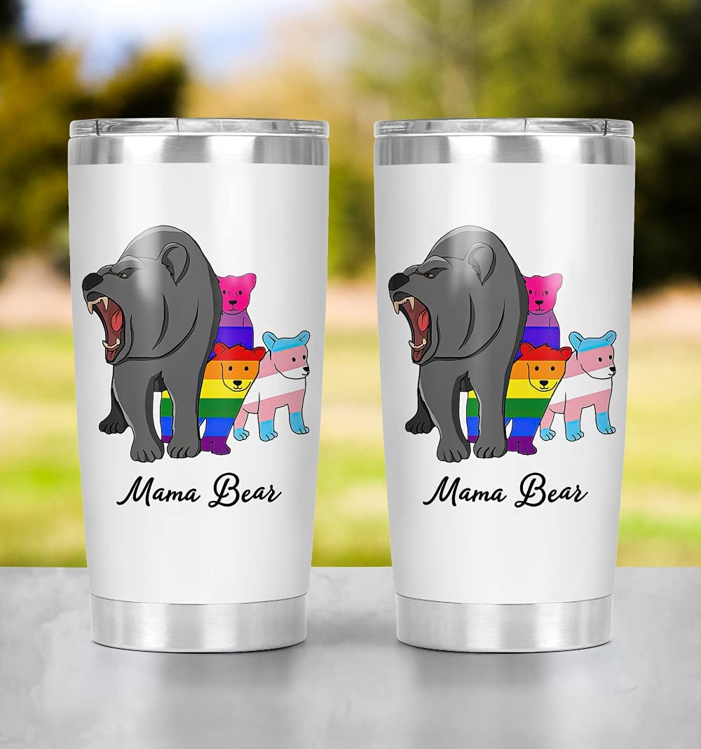 Mama Bear Tumbler, Lgbt Tumbler, Gifts For Gay/Lesbian, Gay Gifts, Pride Tumbler, Lgbt Gifts, Pride Rainbow Symbol Human Right Tumbler