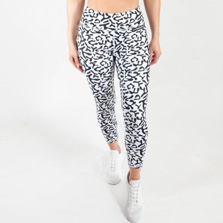 Fire Capri Leggings – White Leopard