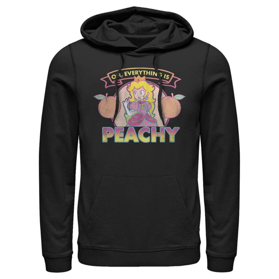 Nintendo Men’s Super Mario Princess Peach Everything Peachy  Lightweight Hoodie