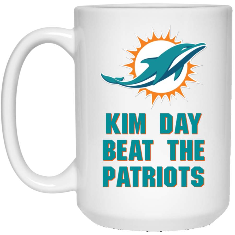 Personalized Miami Dolphins Logo Kim Day 21504 15 oz. White Mug