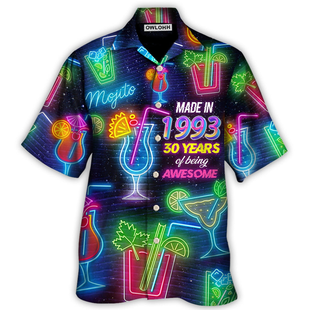 Cocktail Drinking Made In 1993 Neon Style Hawaii Shirt Ha24049