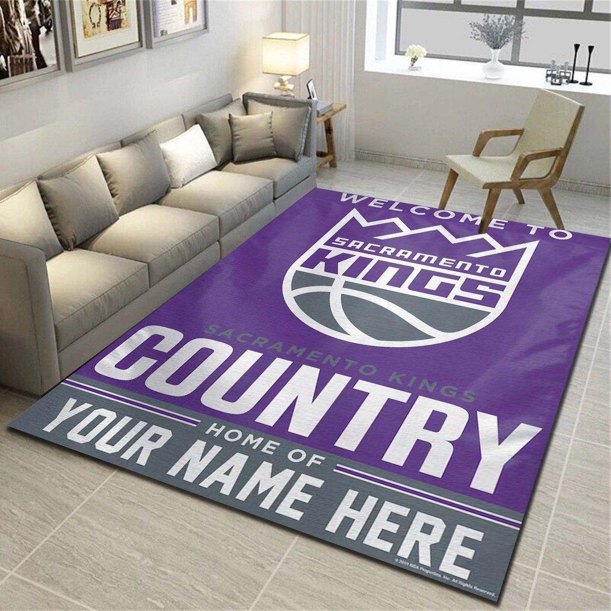 Sacramento Kings Personalized Area Rugs, Team Living Room Carpet, Customized Fan Cave Floor Mat