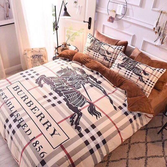 Burberry Established 1856 Ma04 Duvet Cover Bedroom Luxury Brand Quilt Bedding Set