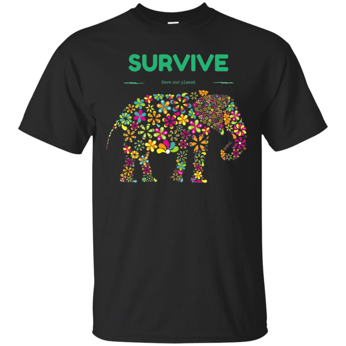 Womens Elephant Young Woman Save And Love Earth Graphics Tshirt