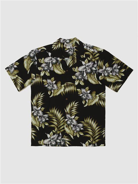 Orchids Black Green Unique Design Hawaii Shirt Ha97202