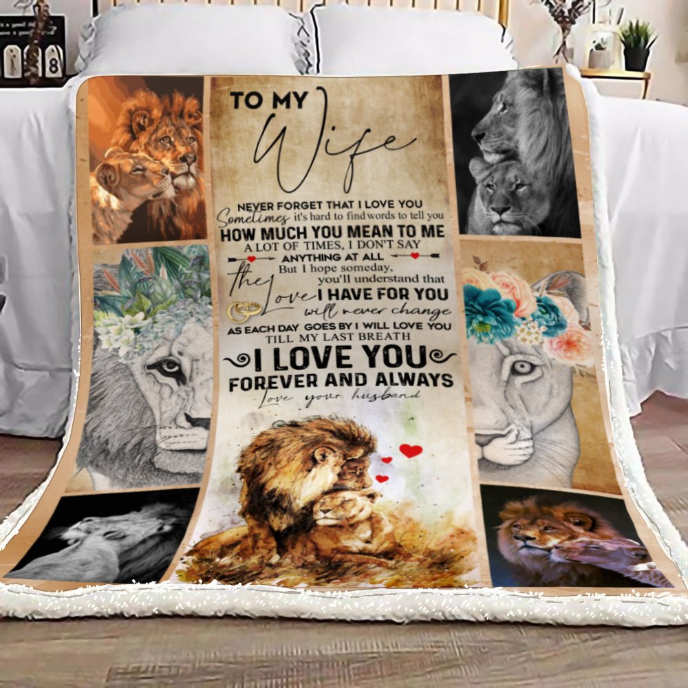 To My Wife Lion Blanket Gift For Wife