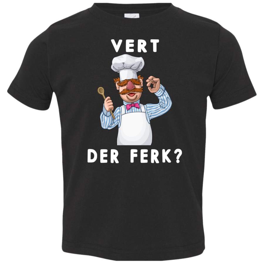 AGR Vert Der ferk Shirt Swedish Chef Tshirt Apron Kitchen Clothing Toddler Jersey T-Shirt