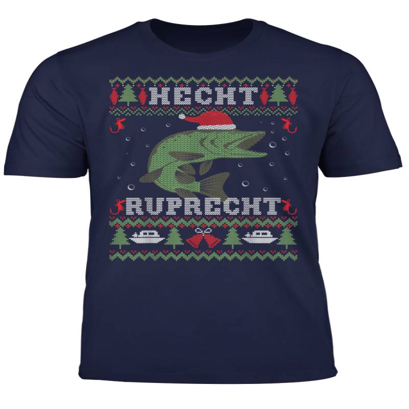 Ugly Christmas Hecht Ruprecht Fischer Angler Weihnachten T Shirt