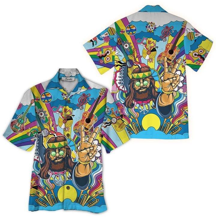 Guitar Hippie Hawaii Shirt For Men Women Ha110056