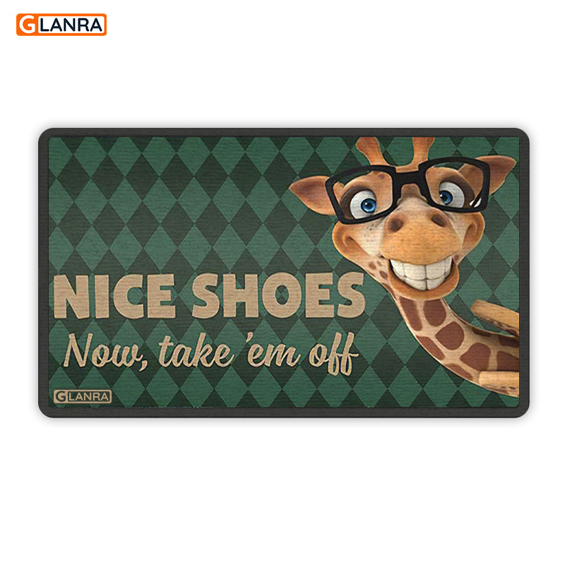 Nice Shoes Now Take Em Off Doormat, Giraffe Summer Doormat, Giraffe Doormat, Summer Doormat, Giraffe Lovers Doormat, Funny Giraffe Summer Doormat