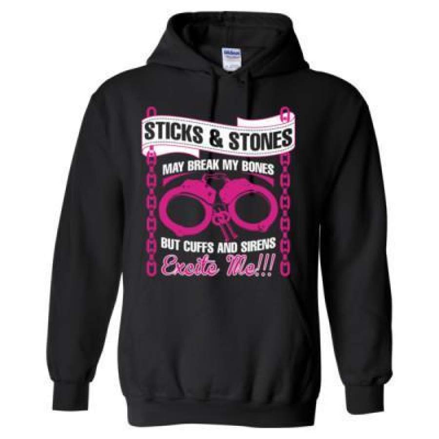 AGR Sticks & Stones May Break May Bones But Cuffs And Sirens Excite Me – Heavy Blend™ Hooded Sweatshirt