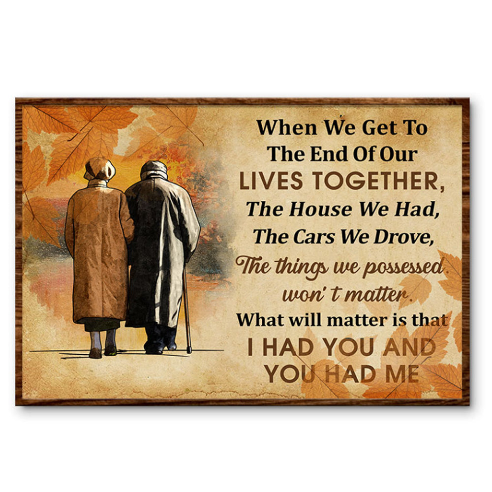 Autumn Old Couple When We Get Old Horizontal Poster & Canvas Home Decor Wall Art Visual Art