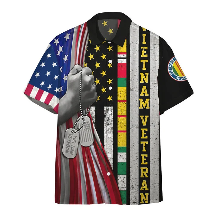 Vietnam Veteran Flags Custom Hawaii Shirt Ha54654