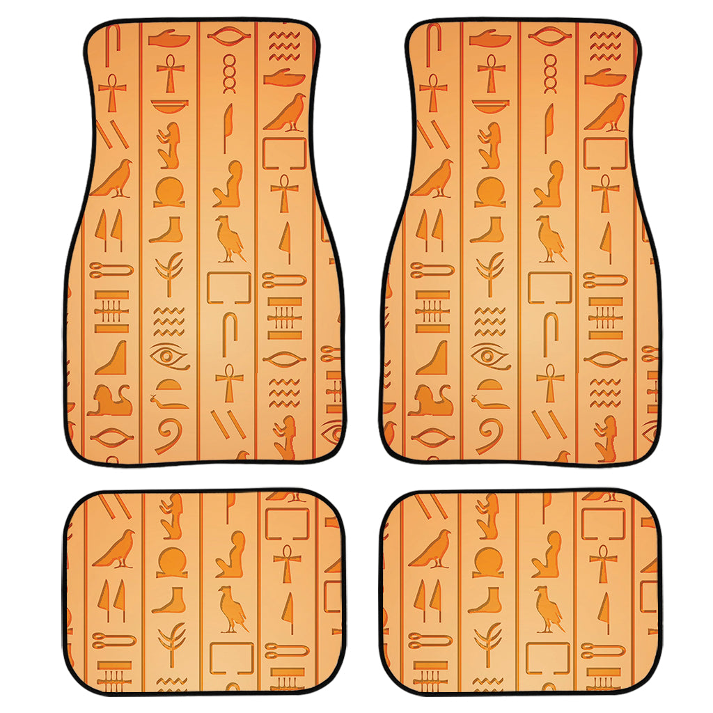 Egyptian Hieroglyphs Symbol Print Front And Back Car Floor Mats, Front Car Mat