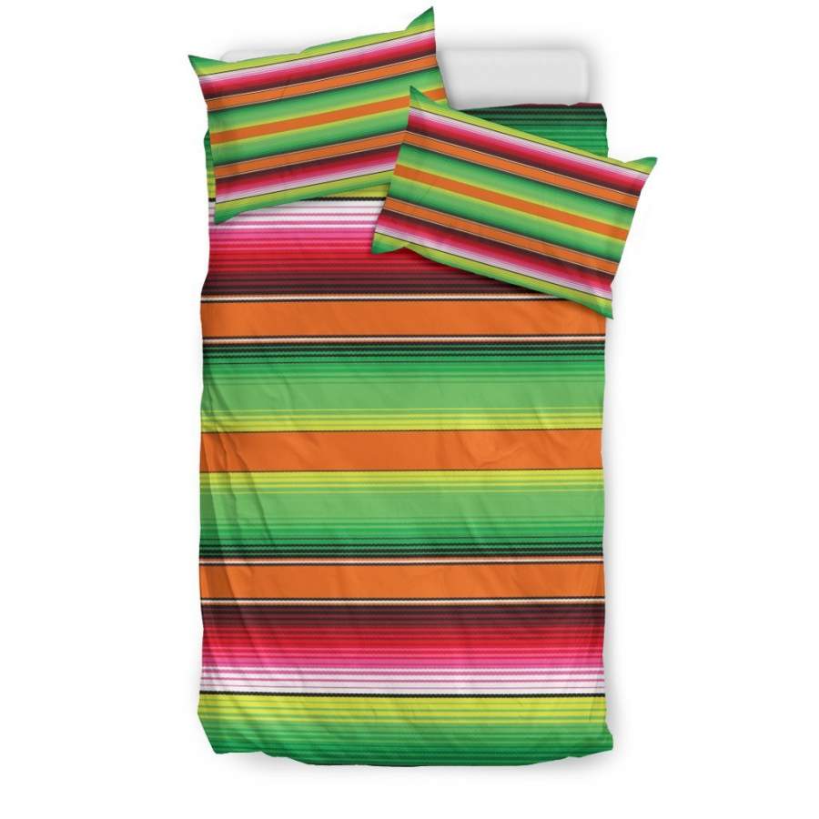 Baja Serape Mexican Blanket Pattern Print Duvet Cover Bedding Set