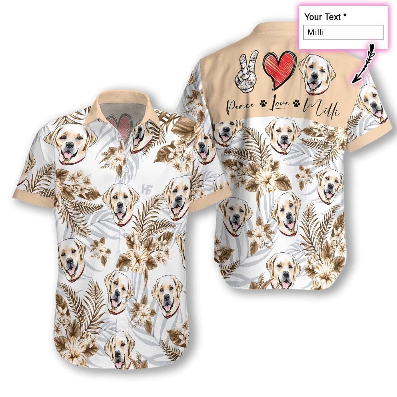 Cover Your Body With Amazing Personalized Peace Love Labrador Custom Hawaii Aloha Shirts Ha69935