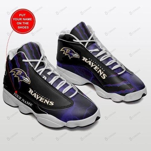 Baltimore Ravens Football Customized Shoes Air Jd13 Sneakers For Fan Jd13 Sneakers Personalized Shoes Design