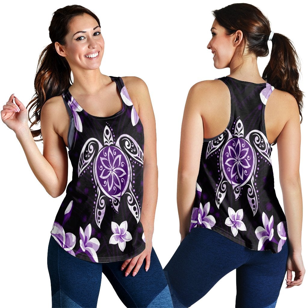 Hawaii Violet Turtle Plumeria Racerback Tank Ha95370